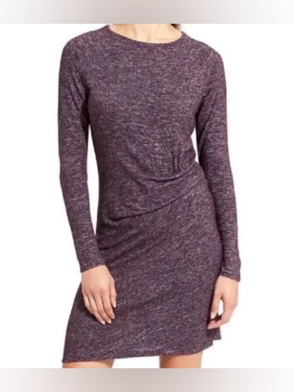 Athleta Solitude Gathered Wrap Knit Dress‎ Plum- Size Medium